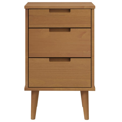 Sängbord Nattduksbord Brun MOLDE 40x35x65 cm massiv furu