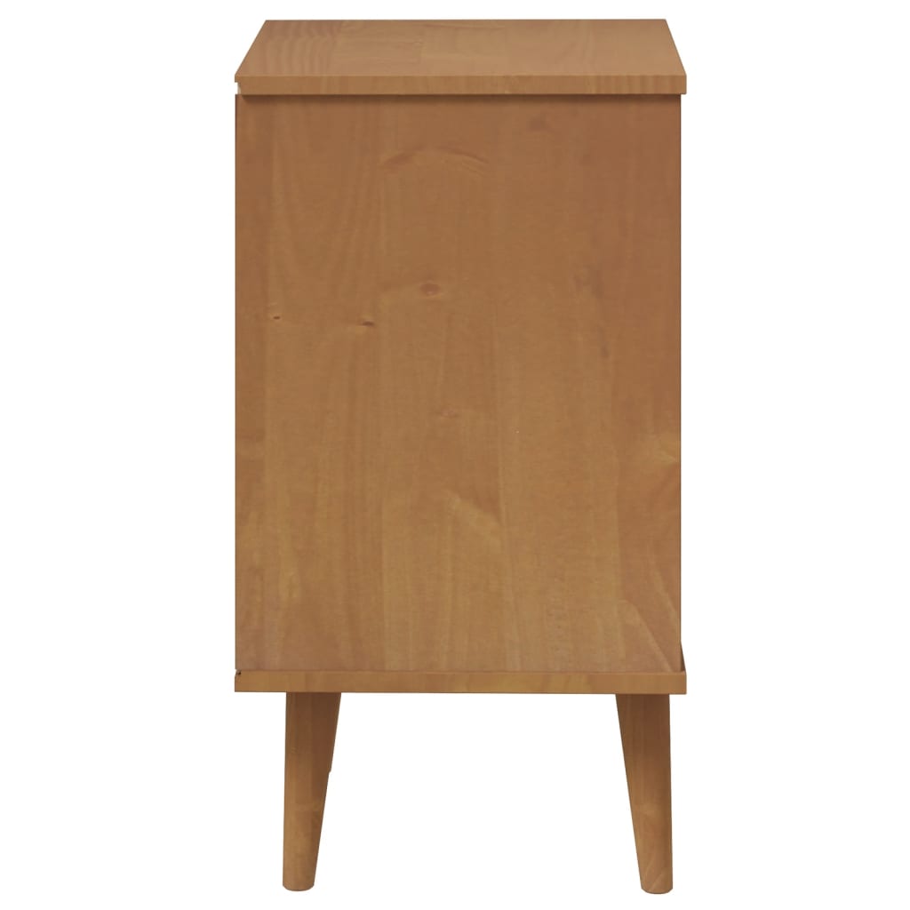 Sängbord Nattduksbord Brun MOLDE 40x35x65 cm massiv furu