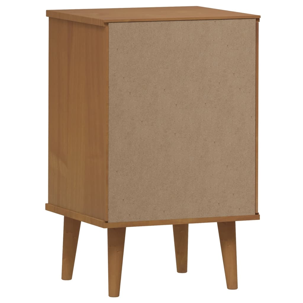 Sängbord Nattduksbord Brun MOLDE 40x35x65 cm massiv furu