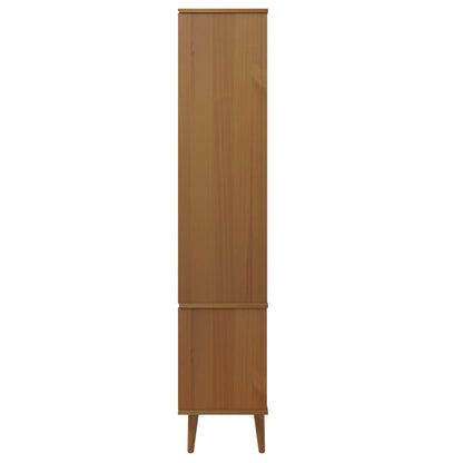 Vitrinskåp MOLDE Brun 90x35x175 cm massiv furu