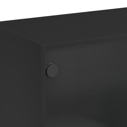 Skåp Svart med dörrar 68x37x109 cm