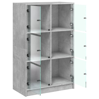 Skåp Betonggrå med dörrar 68x37x109 cm