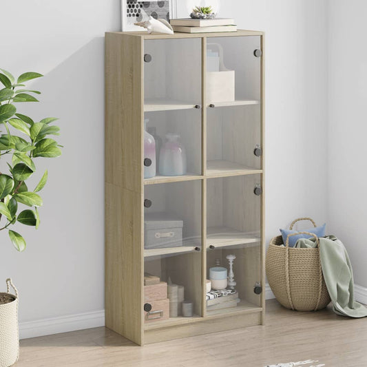 Skåp Sonoma Ek med dörrar 68x37x142 cm
