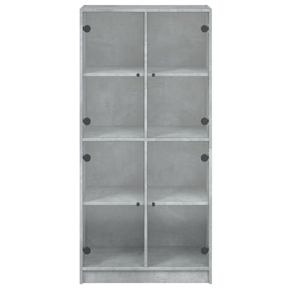 Skåp Betonggrå med dörrar 68x37x142 cm