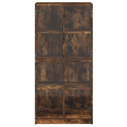 Skåp Rökfärgad Ek med dörrar Rökfärgad Ek 68x37x142 cm