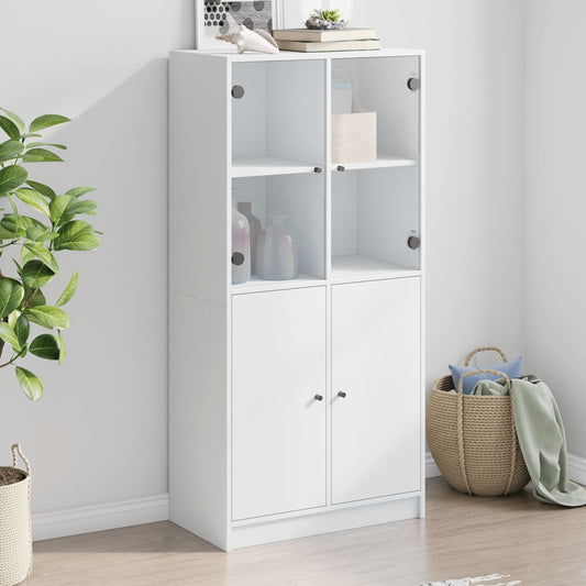 Skåp Vit med dörrar 68x37x142 cm