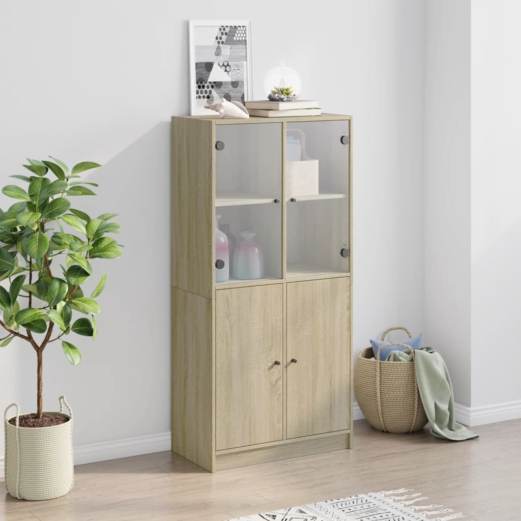 Skåp Sonoma Ek med dörrar Sonoma Ek 68x37x142 cm