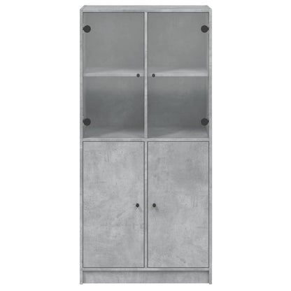 Skåp Betonggrå med dörrar 68x37x142 cm