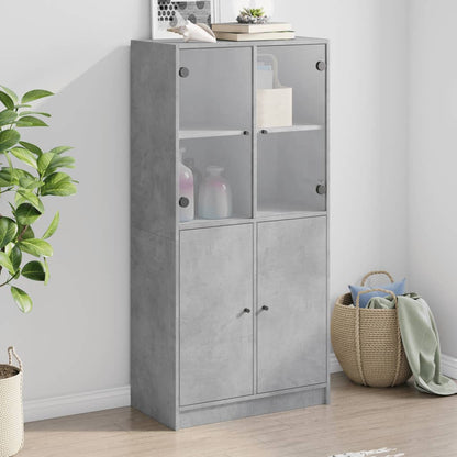 Skåp Betonggrå med dörrar 68x37x142 cm