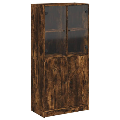 Skåp Rökfärgad Ek med dörrar 68x37x142 cm