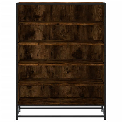 Skoställ Rökfärgad Ek Skoskåp 75x38x97,5 cm och metall