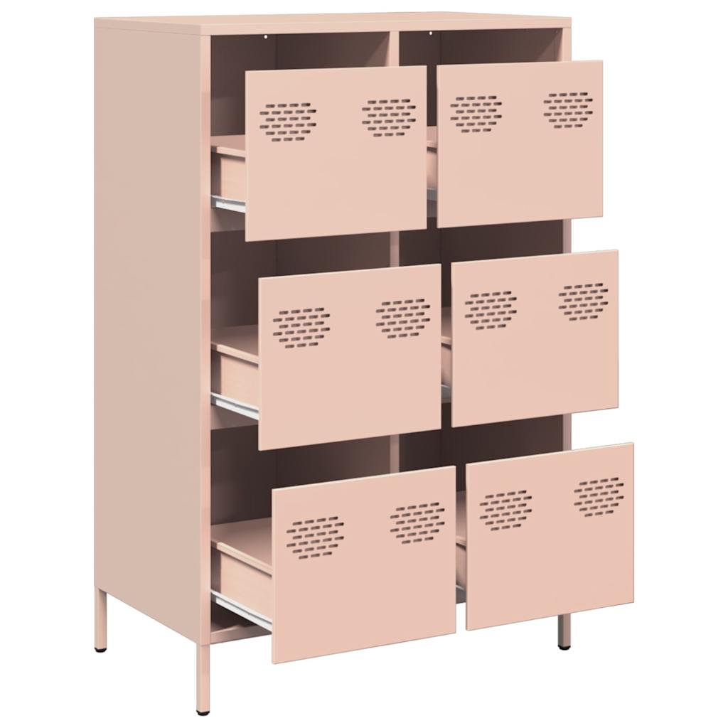 Skåp DIV. rosa 68x39x101,5 cm stål