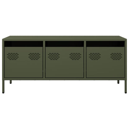 TV-Möbel DIV. TV-Bänk olivgrön 101,5x39x43,5 cm kallvalsat stål