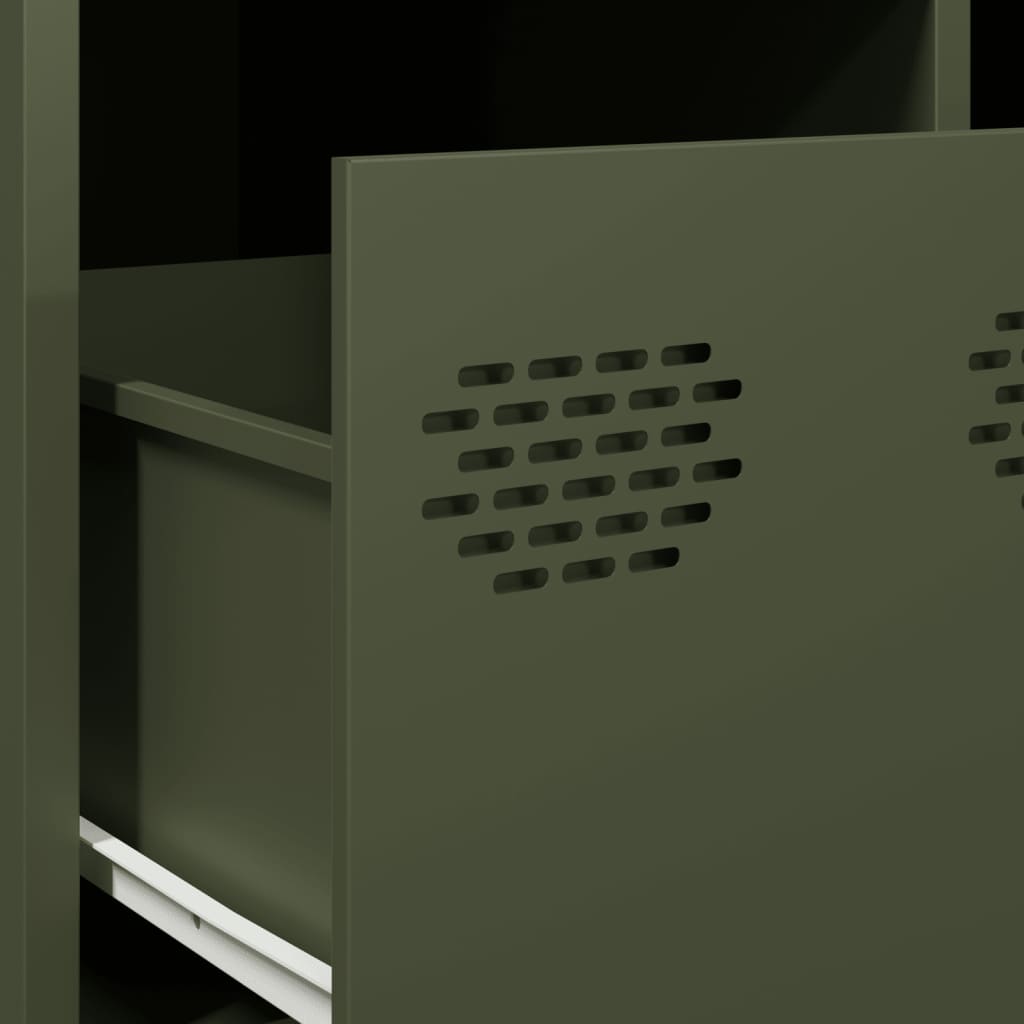 TV-Möbel DIV. TV-Bänk olivgrön 68x50x43,5 cm kallvalsat stål