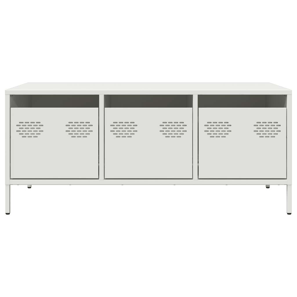 Soffbord Vit 101,5x50x43,5 cm kallvalsat stål