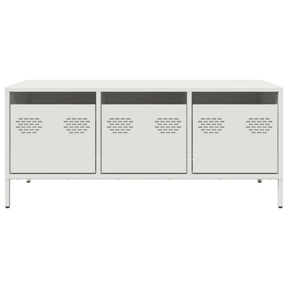 Soffbord Vit 101,5x50x43,5 cm kallvalsat stål