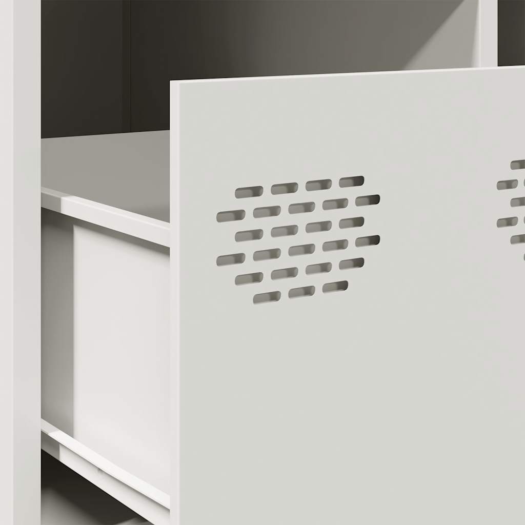 Soffbord Vit 101,5x50x43,5 cm kallvalsat stål