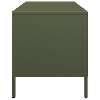TV-Möbel DIV. TV-Bänk olivgrön 101,5x39x43,5 cm kallvalsat stål