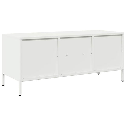 TV-Möbel DIV. TV-Bänk Vit 101,5x39x43,5 cm kallvalsat stål