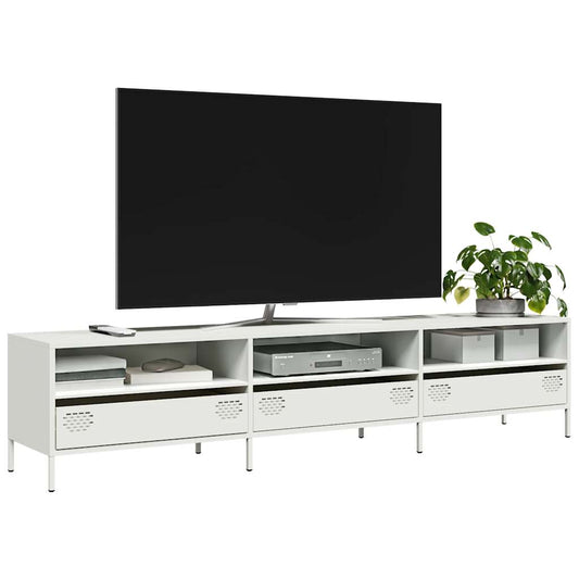 TV-Möbel DIV. TV-Bänk Vit 202x39x43,5 cm kallvalsat stål