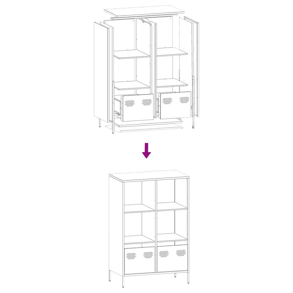 Skåp DIV. rosa 68x39x103,5 cm stål
