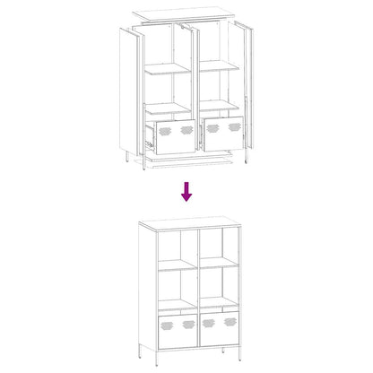 Skåp DIV. rosa 68x39x103,5 cm stål