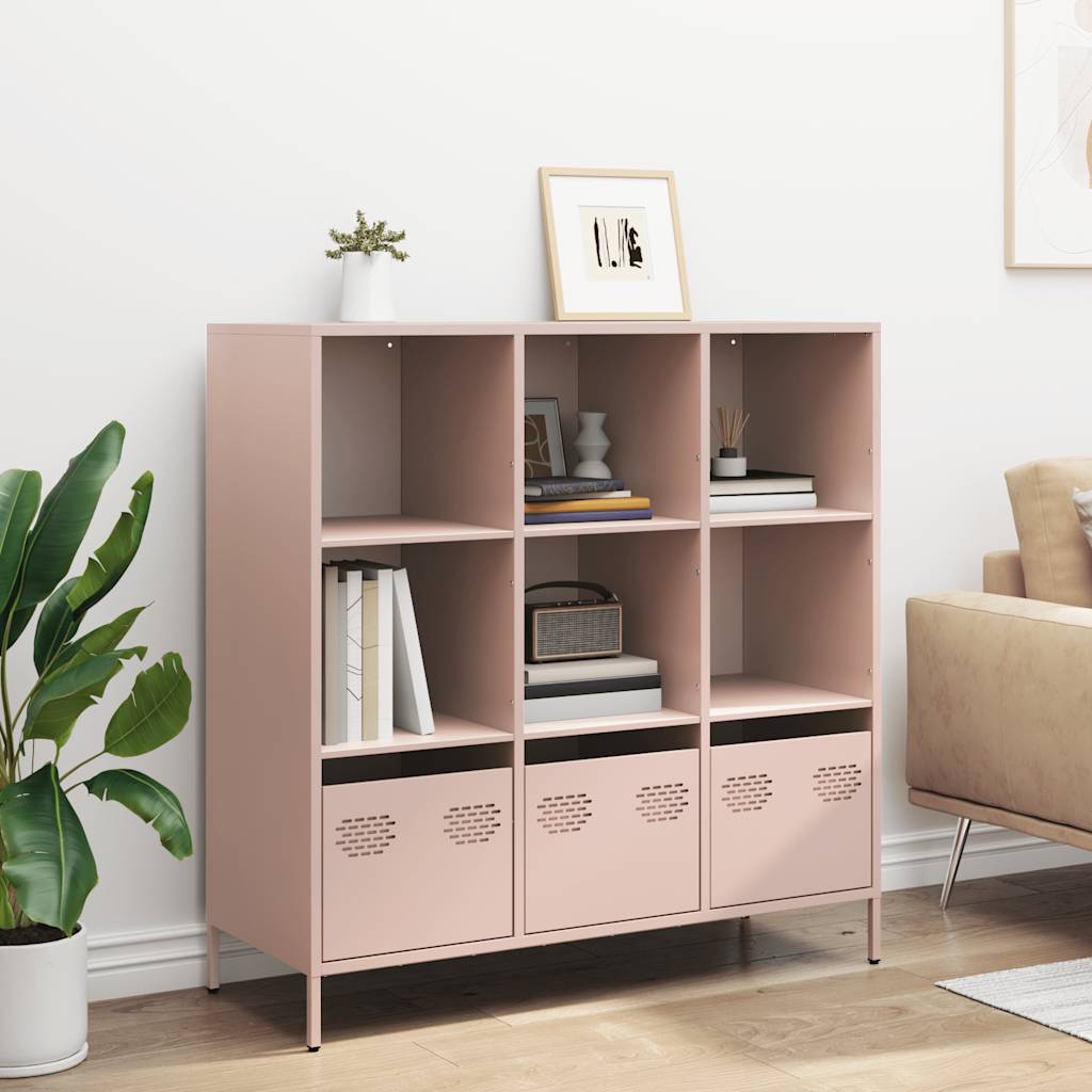 Skåp DIV. rosa 101,5x39x103,5 cm stål