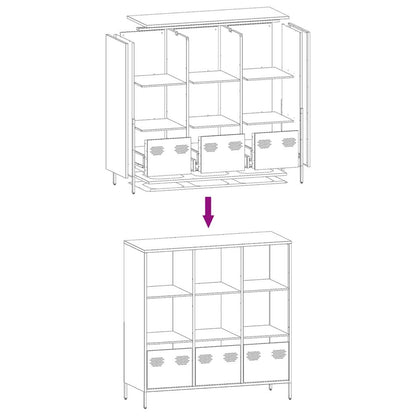Skåp DIV. rosa 101,5x39x103,5 cm stål