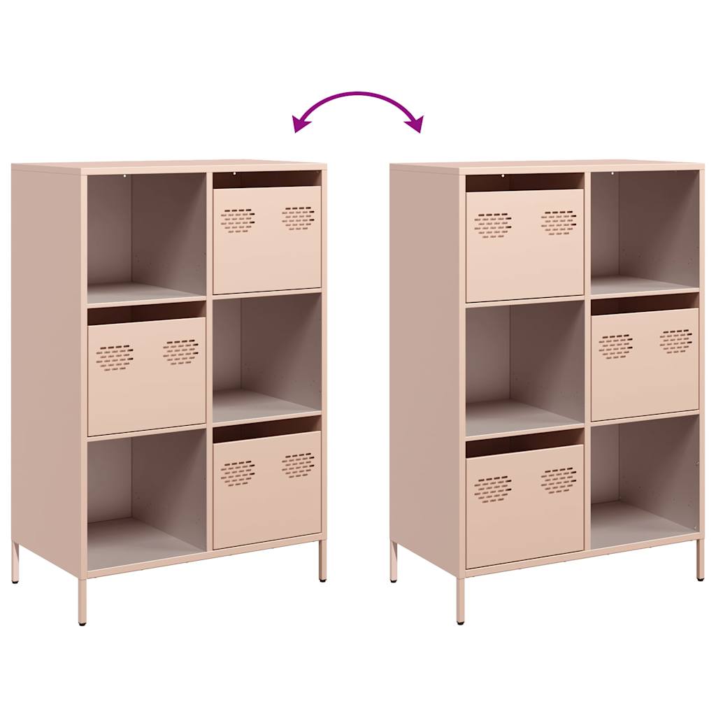 Skåp DIV. rosa 68x39x103,5 cm stål