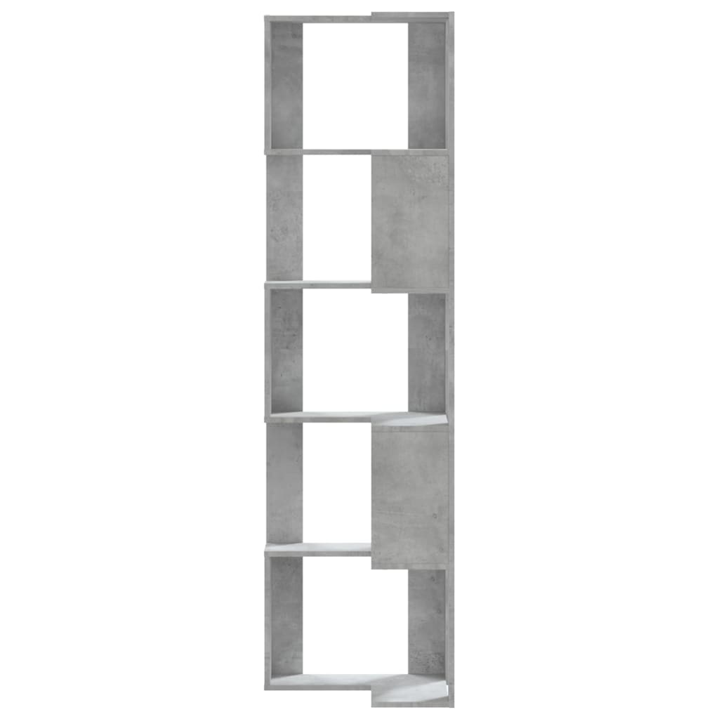 Hörnhylla Betonggrå 5 hyllplan 50x50x179 cm