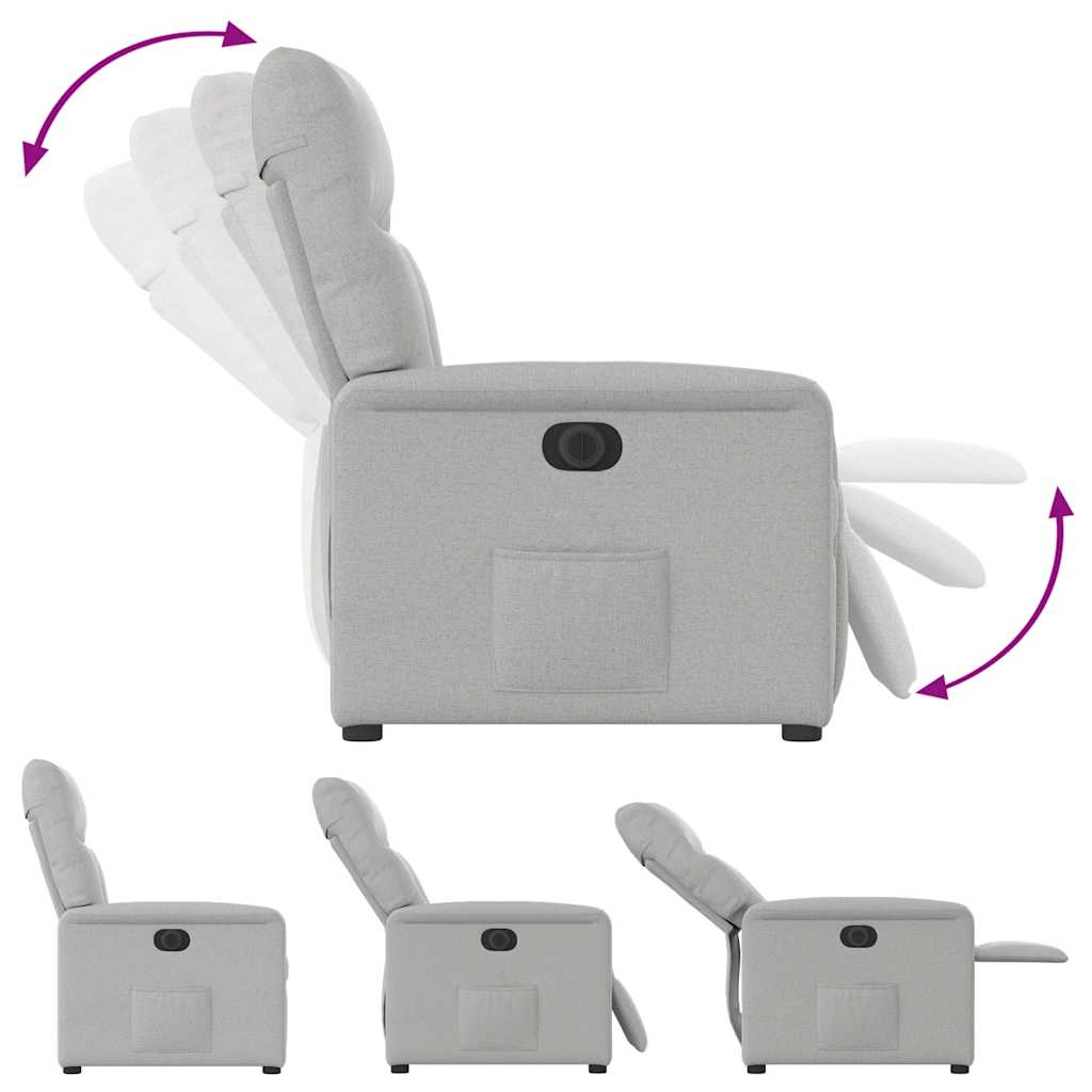 Elektrisk Fåtölj Ljusgrå Reclinerfåtölj tyg