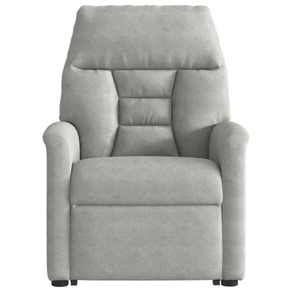Fåtölj Ljusgrå Reclinerfåtölj med uppresningshjälp mikrofibertyg