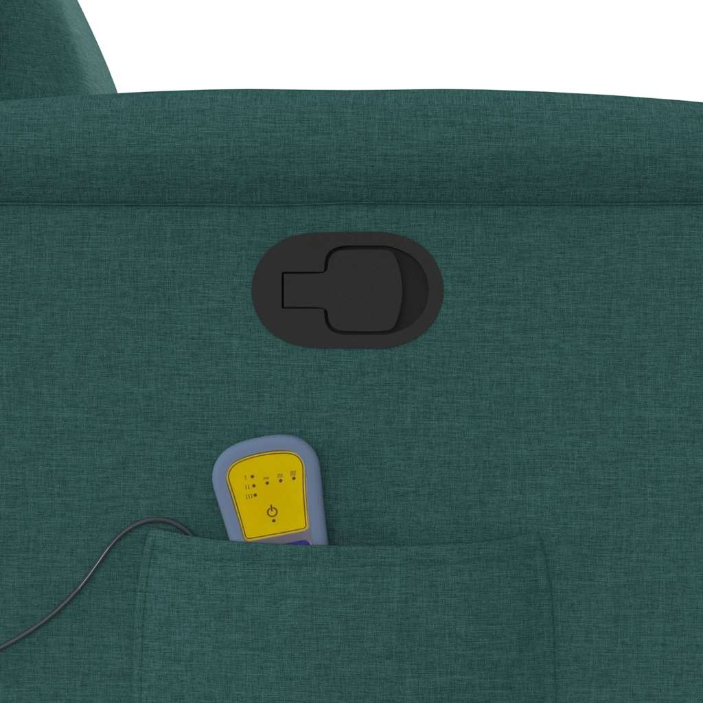 Elektrisk Massagefåtölj Grön Mörkgrön med uppresningshjälp tyg