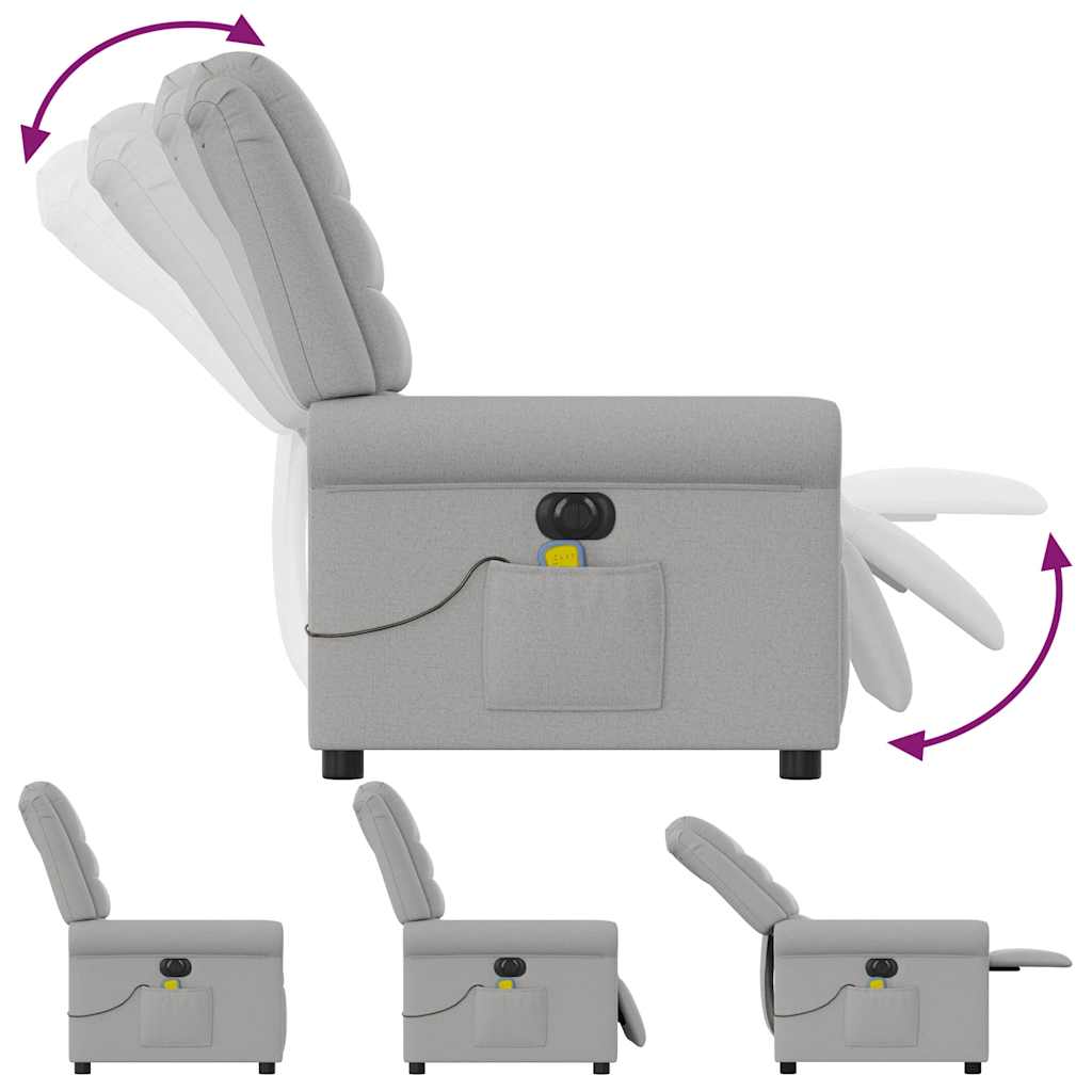 Elektrisk Massagefåtölj Ljusgrå tyg
