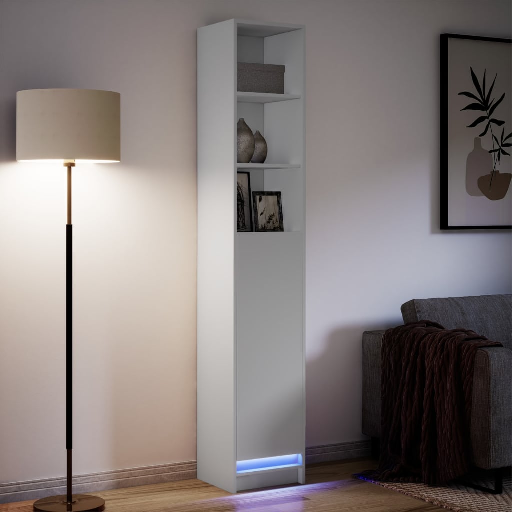 Skänk Vit LED 36x32,5x200 cm