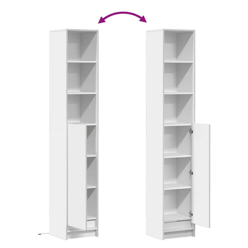 Skänk Vit LED 36x32,5x200 cm