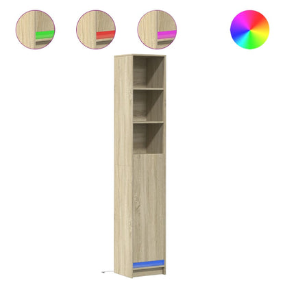 Skänk Sonoma Ek LED 36x32,5x200 cm