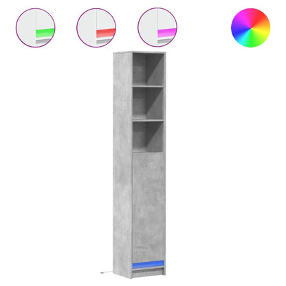 Skänk Betonggrå LED 36x32,5x200 cm