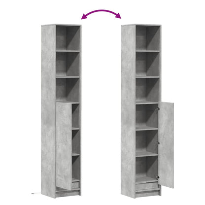 Skänk Betonggrå LED 36x32,5x200 cm