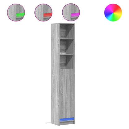 Skänk Sonoma Grå LED 36x32,5x200 cm