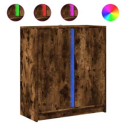 Skänk Rökfärgad Ek LED 77x34x85 cm