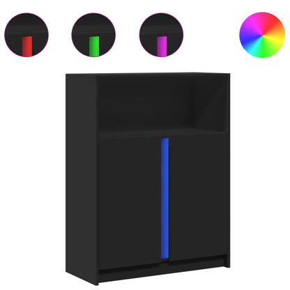 Skänk Svart LED 77x34x100 cm