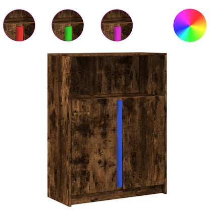 Skänk Rökfärgad Ek LED 77x34x100 cm