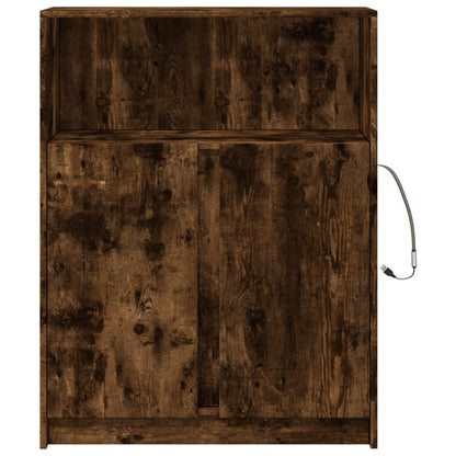 Skänk Rökfärgad Ek LED 77x34x100 cm