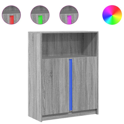 Skänk Sonoma Grå LED 77x34x100 cm