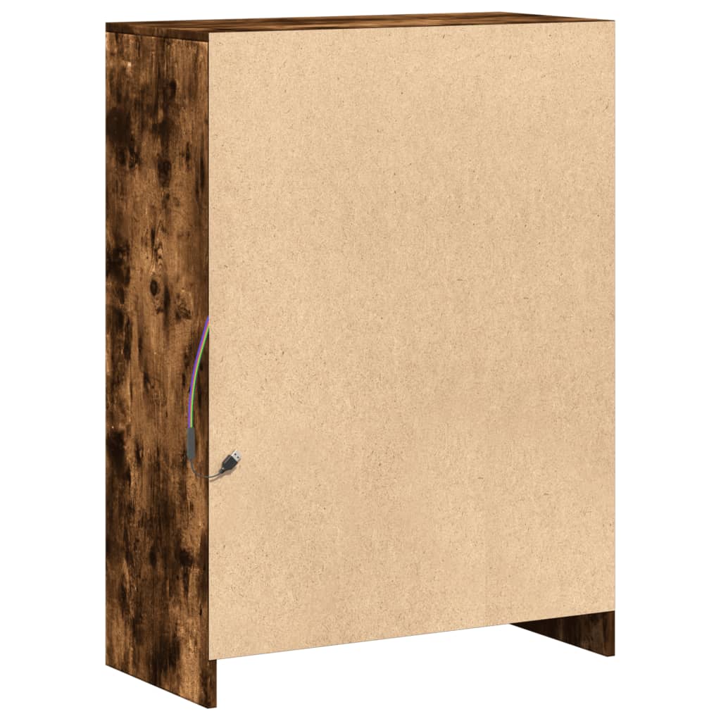 Skänk Rökfärgad Ek LED 72x34x100 cm