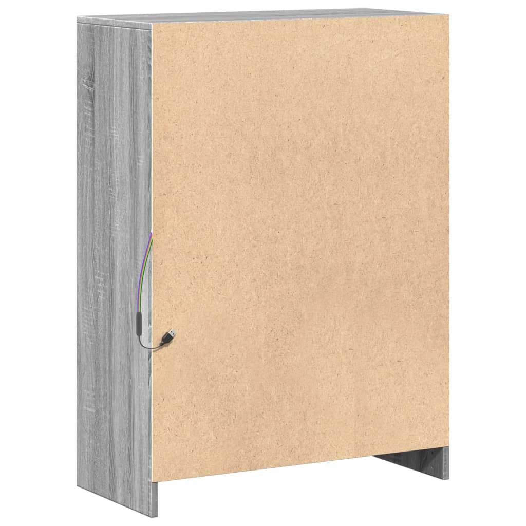 Skänk Sonoma Grå LED 72x34x100 cm