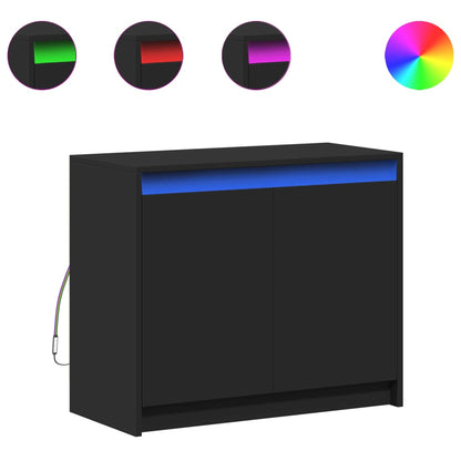 Skänk Svart LED 72x34x61 cm