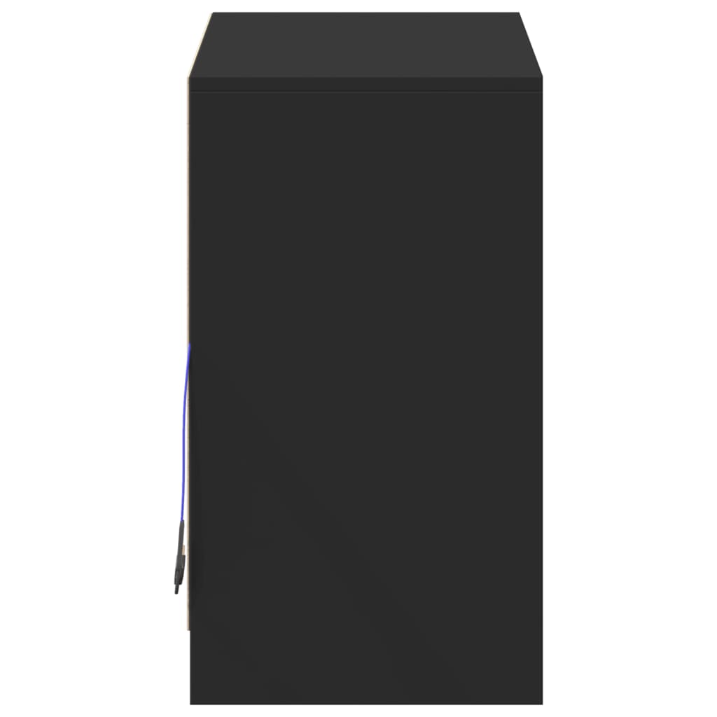 Skänk Svart LED 72x34x61 cm