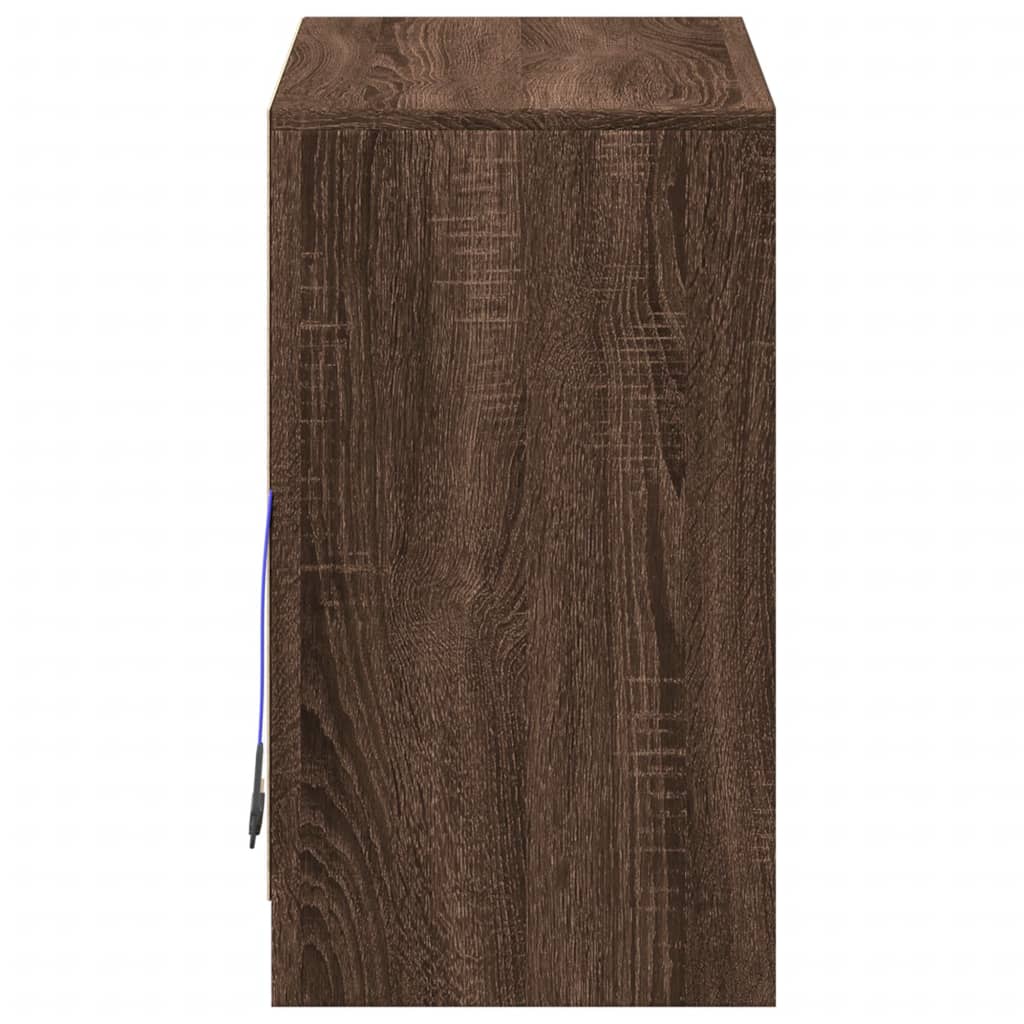 Skänk Brun Ek LED 72x34x61 cm